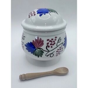 Portmeirion Pottery Stoke on Trent Welsh Dresser covered sugar bowl ceramic 4.5"